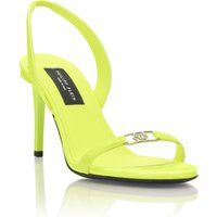 Lack-Slingback-Sandalen mit Hexagon-Detail