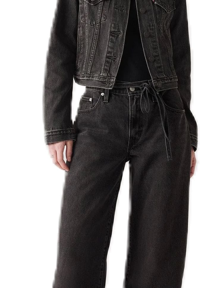 XL Straight Baggy Jeans mit Bindegürtel