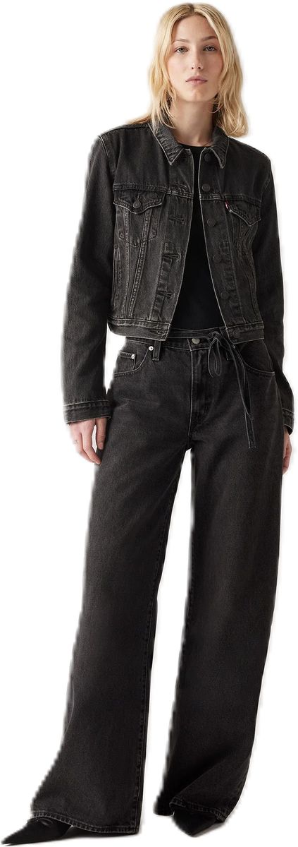 XL Straight Baggy Jeans mit Bindegürtel
