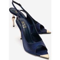 Elegante Satin-Slingback-Pumps mit Stiletto-Absatz