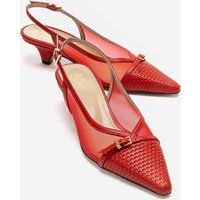 Elegante Mesh-Slingback-Pumps