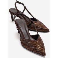 Funkelnde Slingback-Pumps mit spitzer Kappe