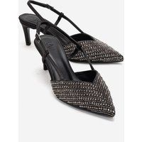 Funkelnde Slingback-Pumps mit spitzer Kappe