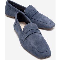 Suede-Loafer mit eckiger Kappe