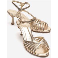 Elegante Riemchen-Stilettos in Metallic-Optik