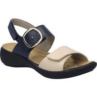Zweifarbige Leder-Komfort-Sandalen