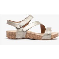 Komfortsandale aus Metallic-Leder mit Riemen