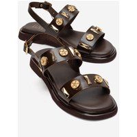 Besetzte Doppelriemen-Slingback-Sandalen