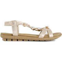 Verzierte T-Steg Keilsandalen