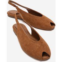 Minimalistische Peep-Toe Slingback-Sandalen