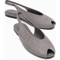 Moderne Peep-Toe Slingback-Ballerinas