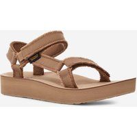 Plateau-Sandalen mit ausgefranstem Canvas