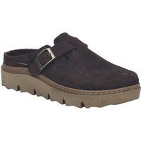 Plateau-Clogs aus Wildleder mit Schnalle