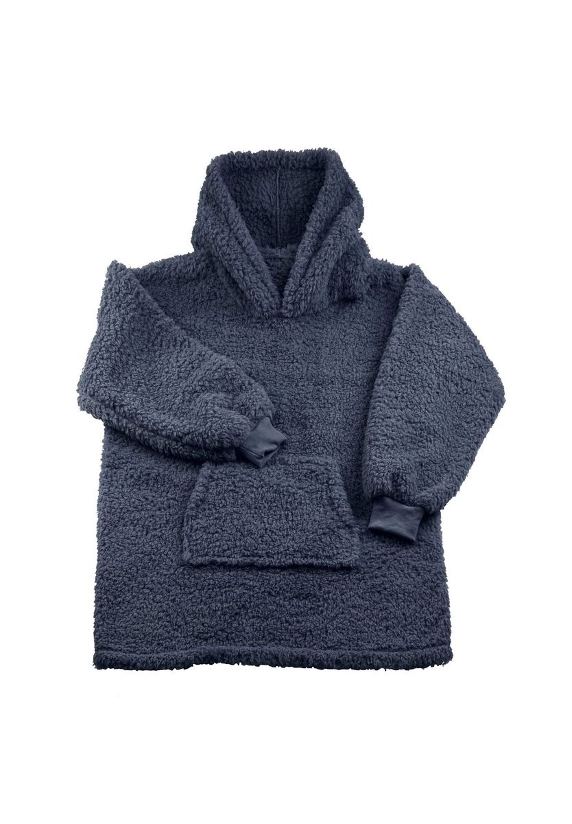 Übergroße Teddy-Fleece Hoodie-Decke