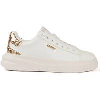Leder-Plateausneaker mit Pailletten-Besatz