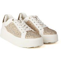 Verzierte Plateau-Sneaker mit Strass