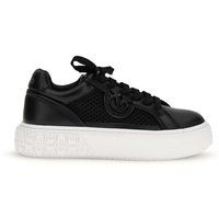 Plattform-Sneaker aus Leder mit Mesh