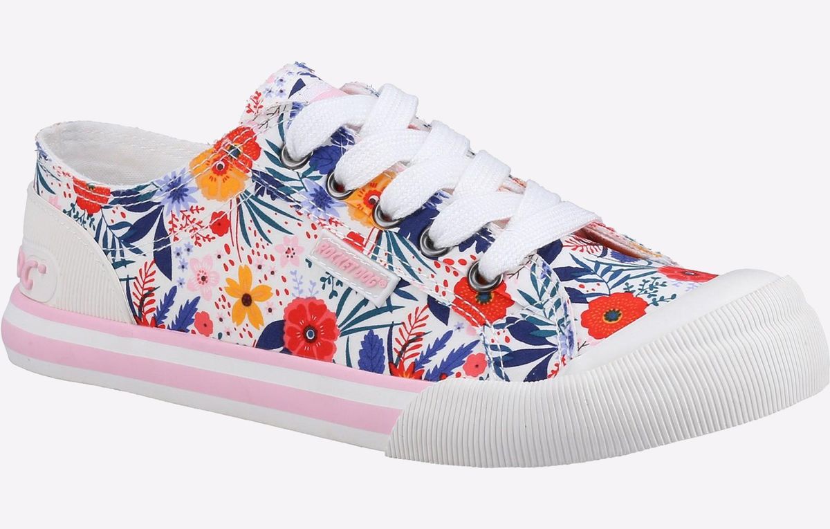 Niedrige Canvas-Sneaker mit Blumenprint