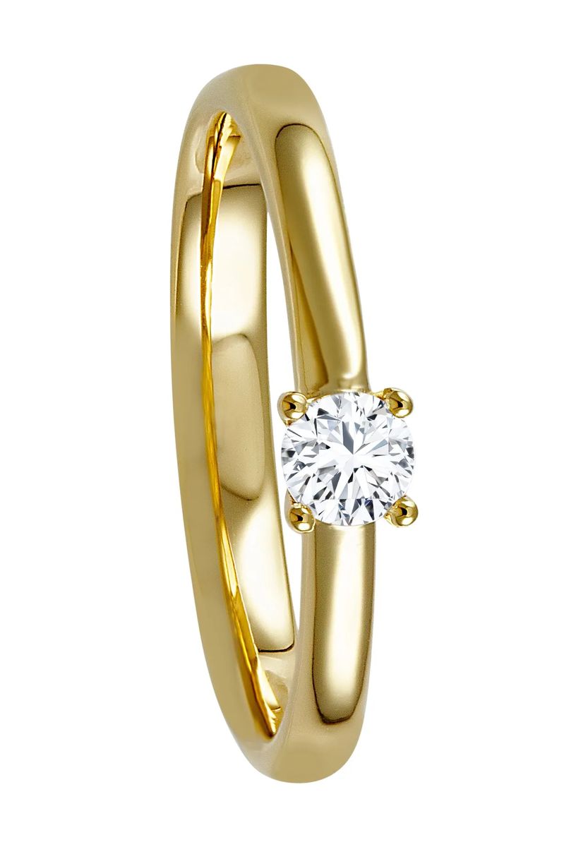 Klassischer Diamant-Solitärring aus Gold