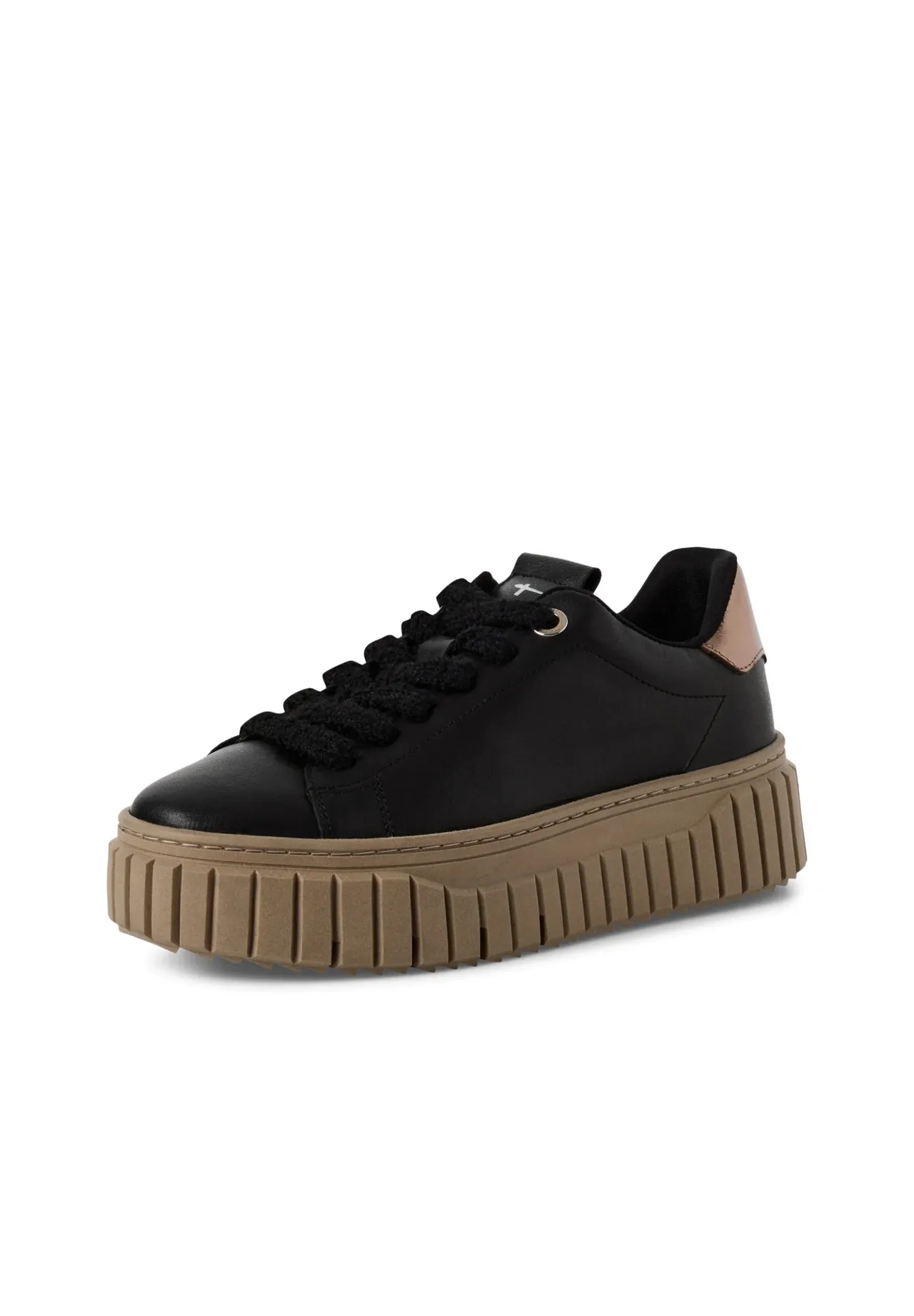 Plateau-Sneaker aus Leder mit Profil