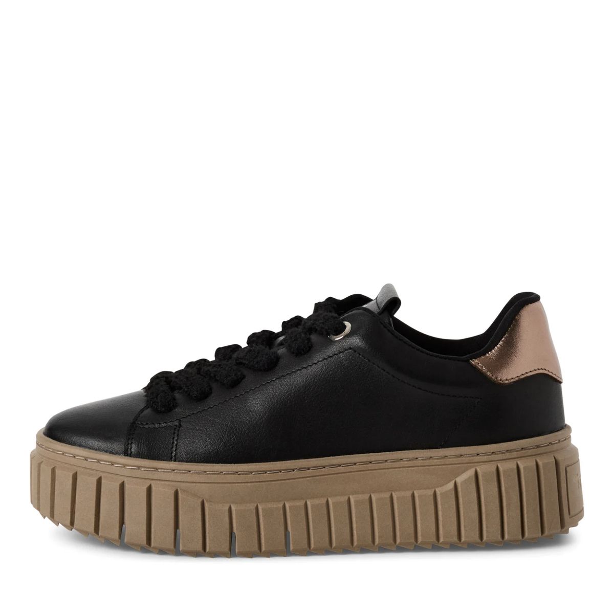 Plateau-Sneaker aus Leder mit Profil