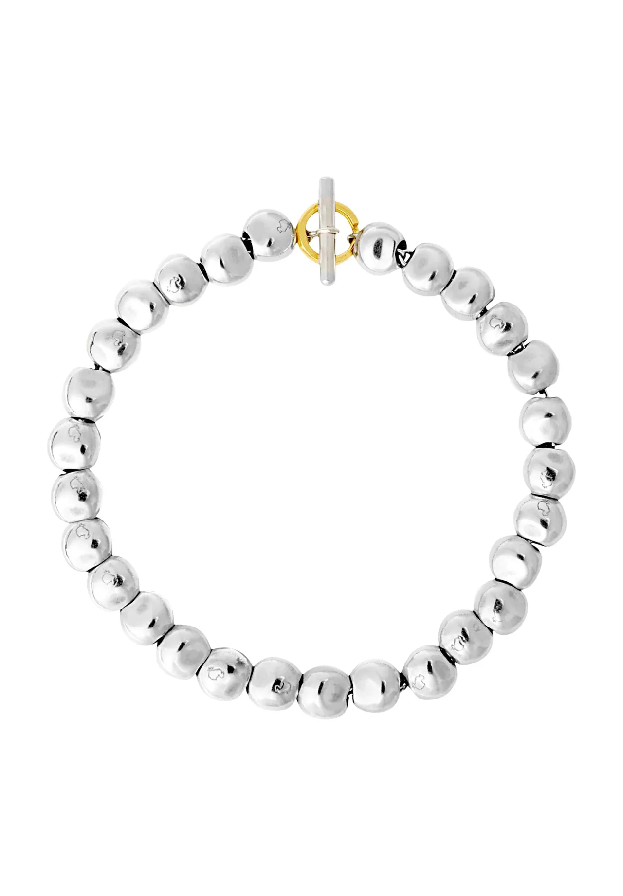 Minimalistisches Silberperlen-Knebelarmband