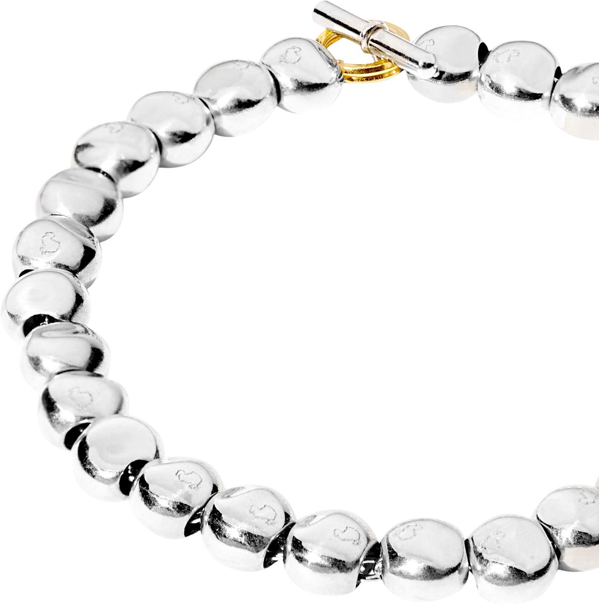 Minimalistisches Silberperlen-Knebelarmband