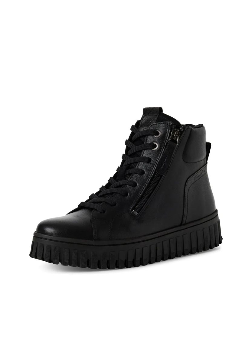 Plateau-Sneaker-Boots aus Leder