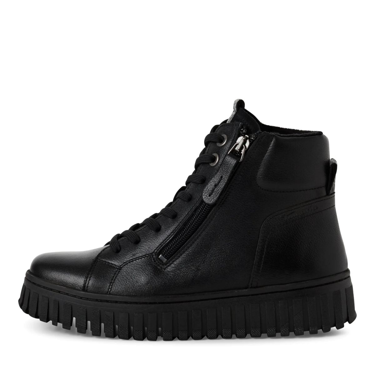 Plateau-Sneaker-Boots aus Leder