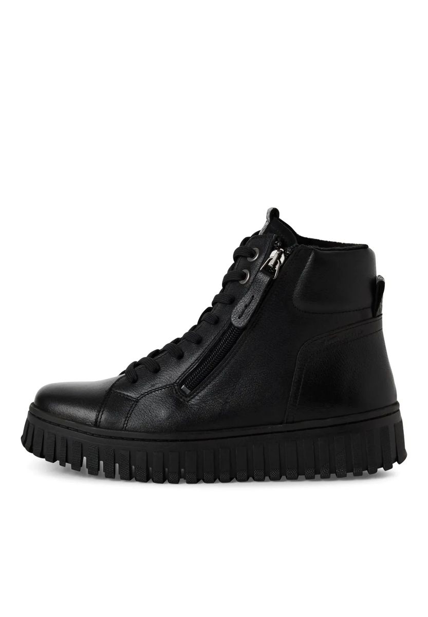 Plateau-Sneaker-Boots aus Leder