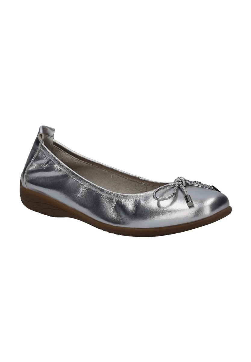 Klassische Metallic Leder Ballerinas