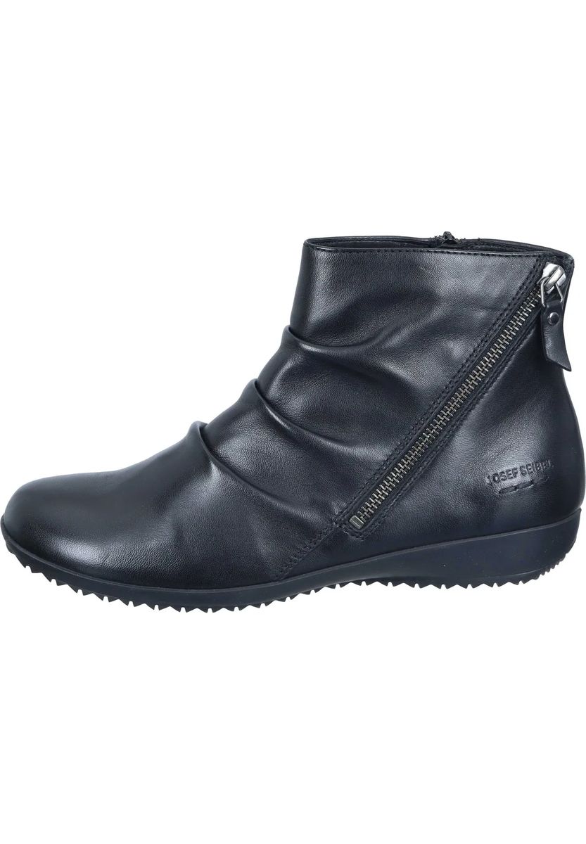Bequeme Lederstiefeletten mit Raffung