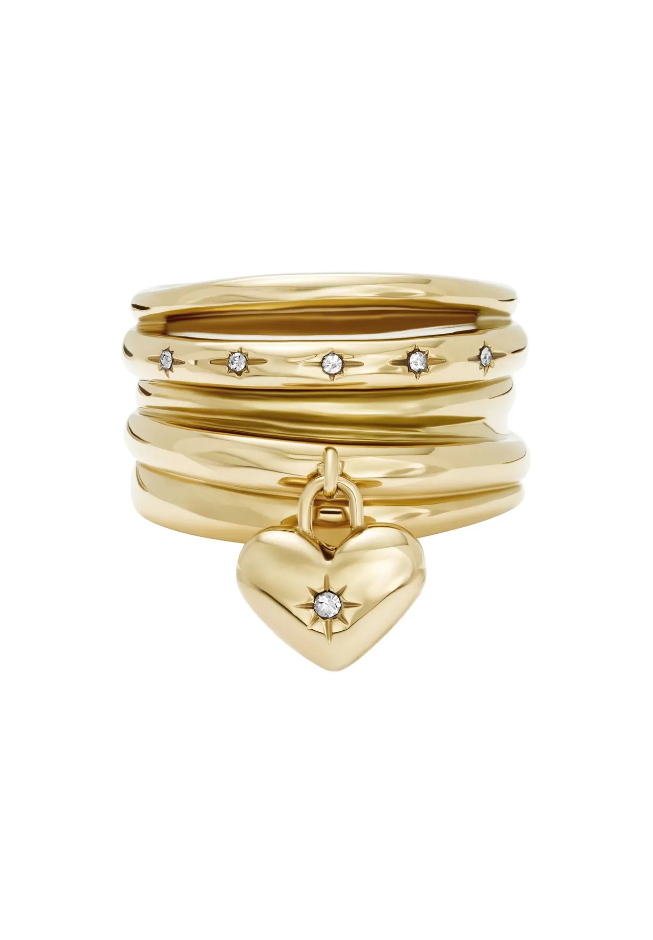 Mehrreihiger Ring mit Herz-Anhänger