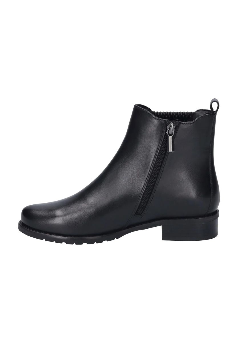 Schlichte Leder-Stiefeletten mit Reißverschluss