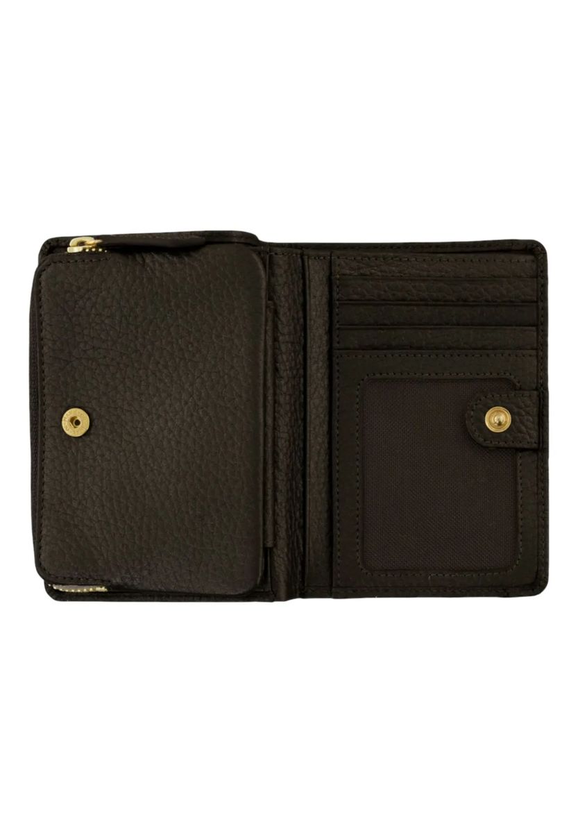 Kompakte Brieftasche aus genarbtem Leder