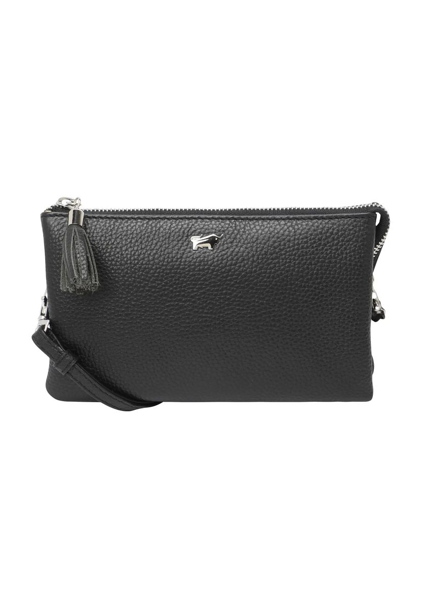 Genarbte Ledertasche mit Quaste