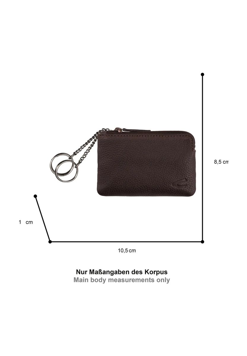 Gekörntes Leder-Schlüsseletui mit Reißverschluss