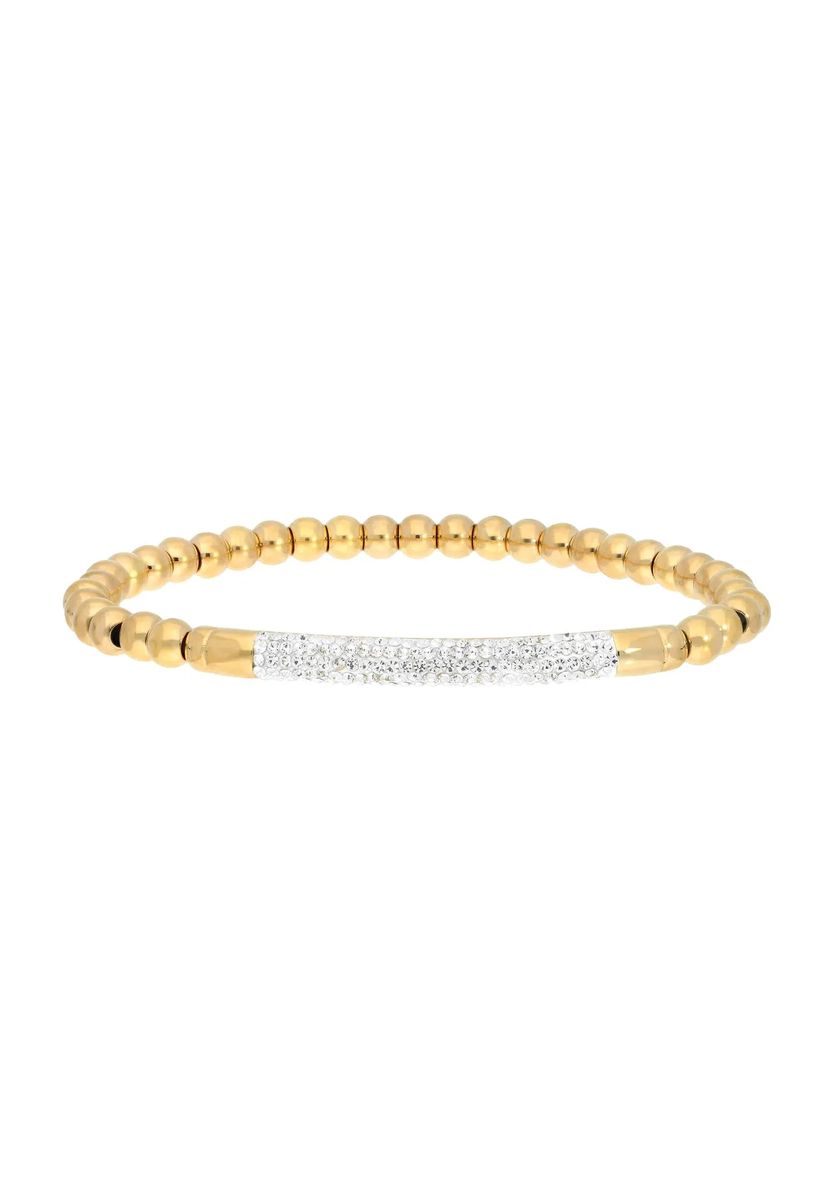 Glitzerndes Perlenarmband mit Pavé-Steg