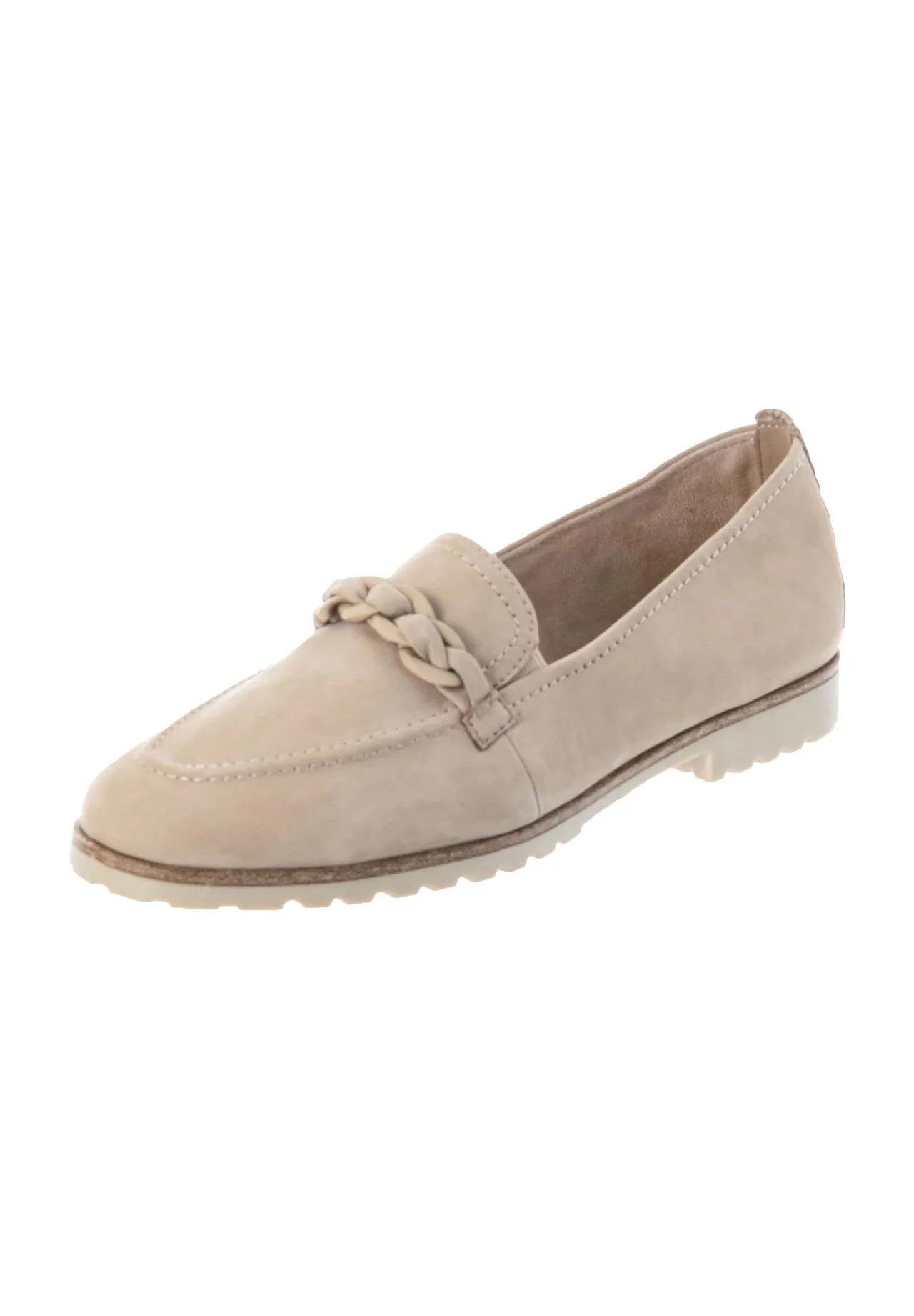 Veloursleder-Slipper mit geflochtenem Detail