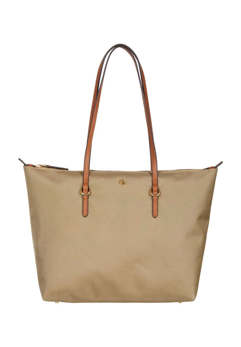 Strukturierter Shopper mit Lederhenkeln
