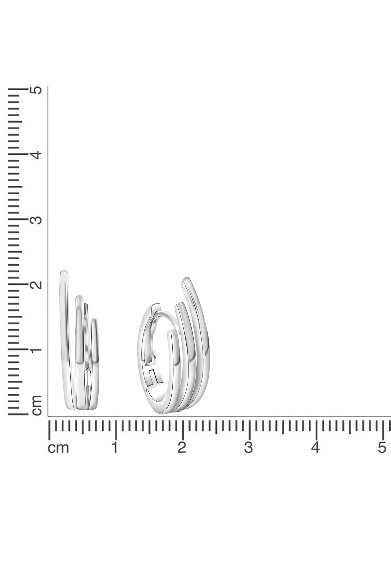 Dreireihige Creolen aus Sterling Silber