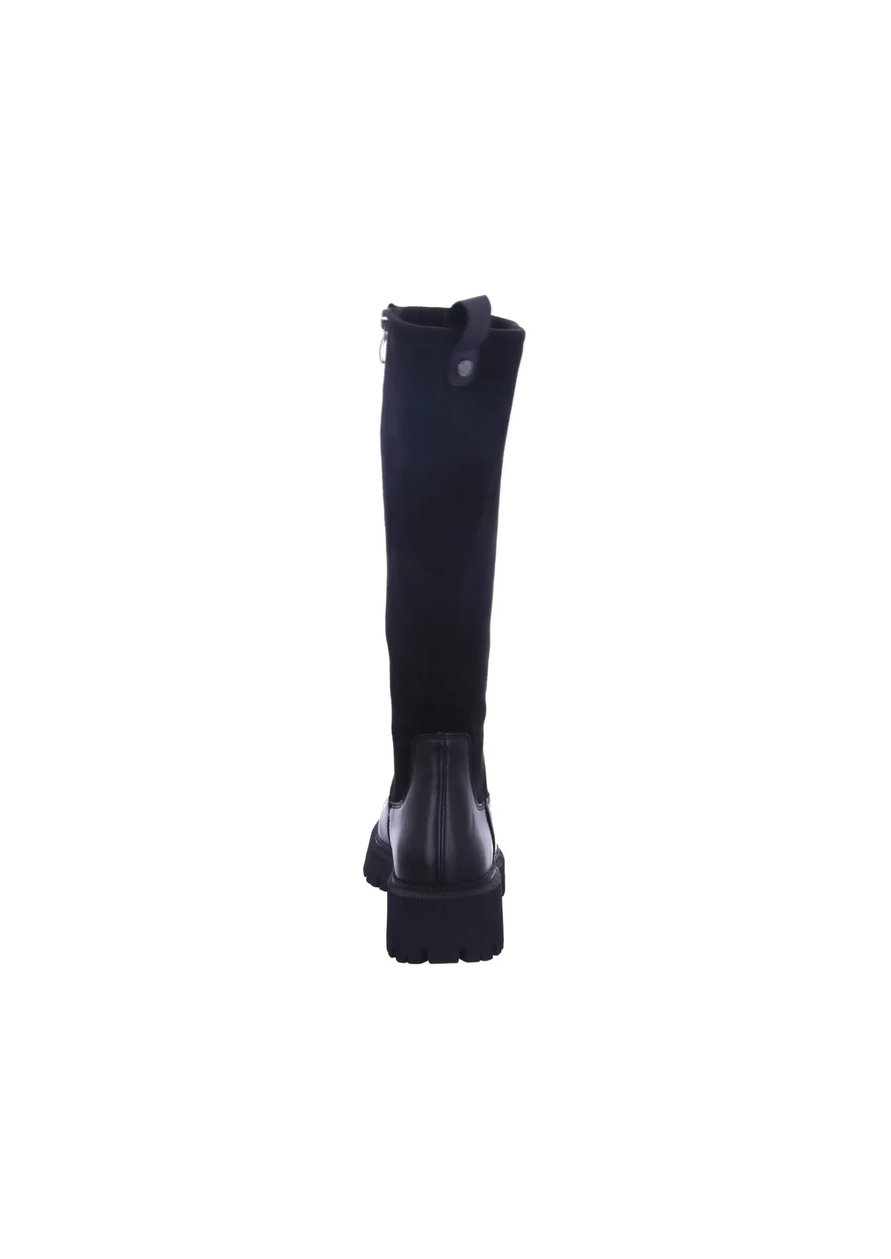 Kniehohe Stiefel mit markanter Profilsohle