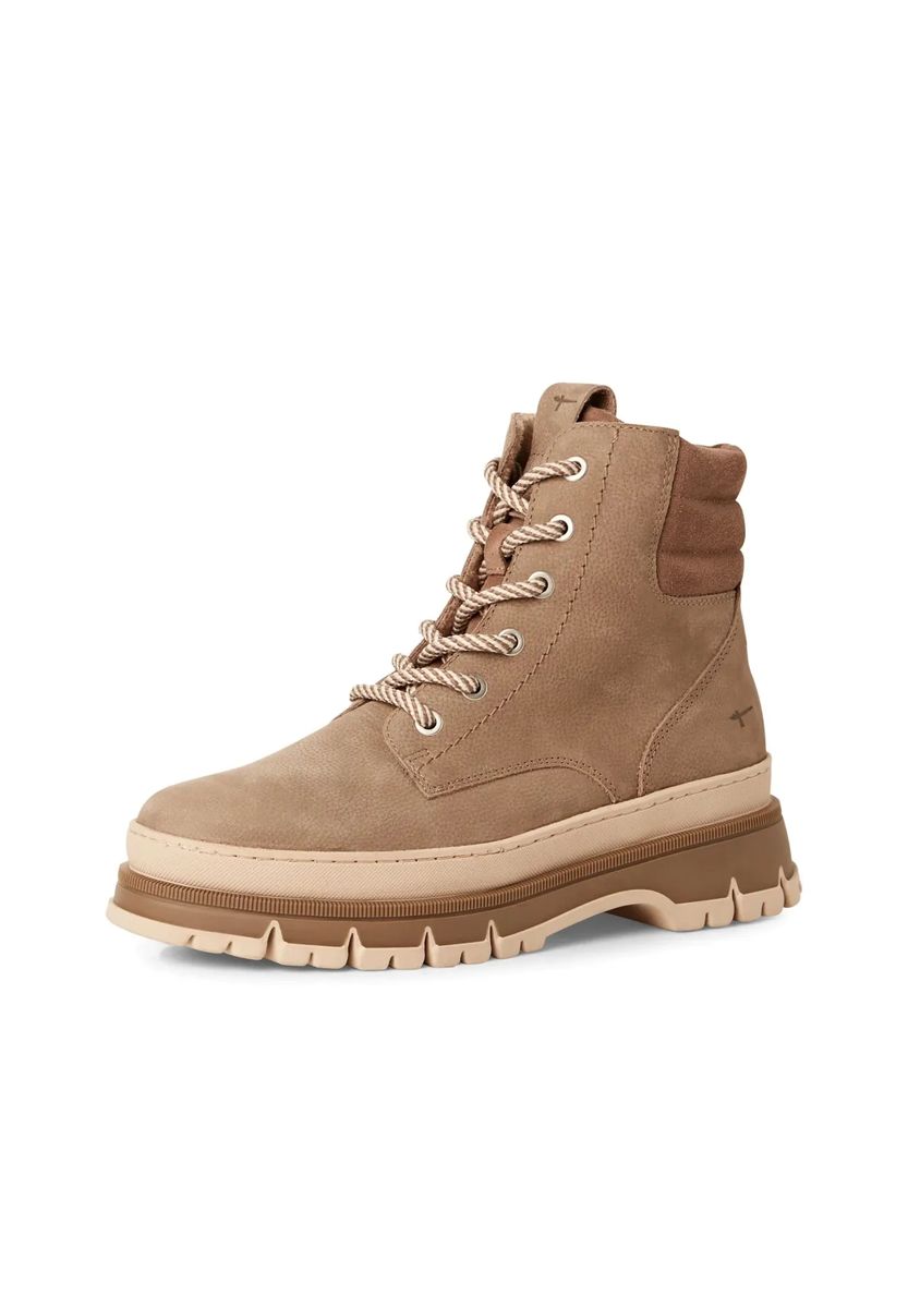Chunky Leder-Schnürstiefel mit Profilsohle