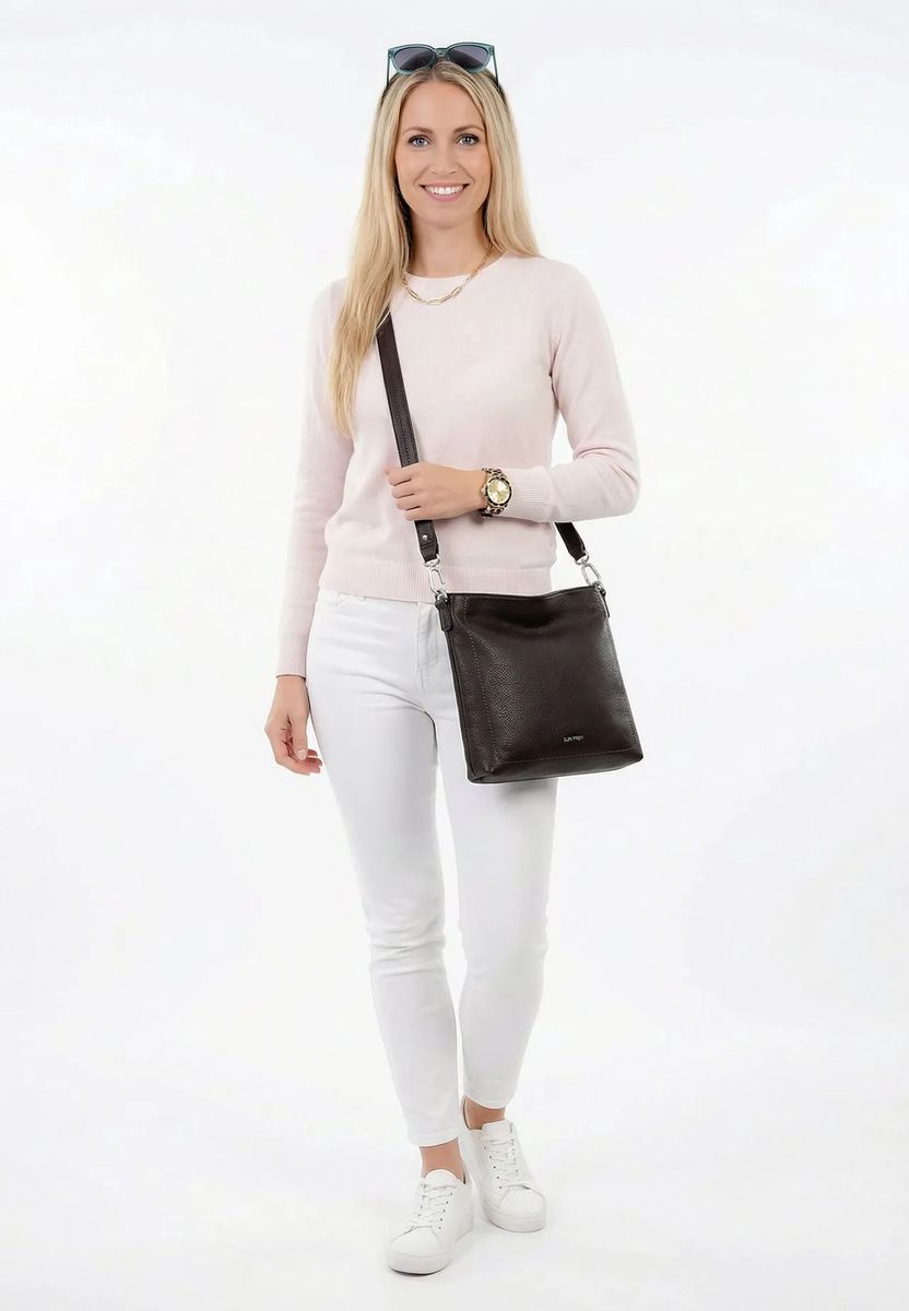 Crossbody-Tasche in genarbter Leder-Optik