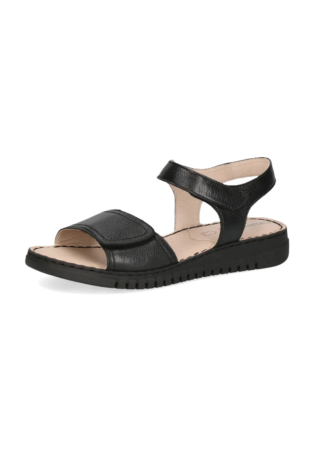 Bequeme Leder-Sandaletten mit Klettverschluss