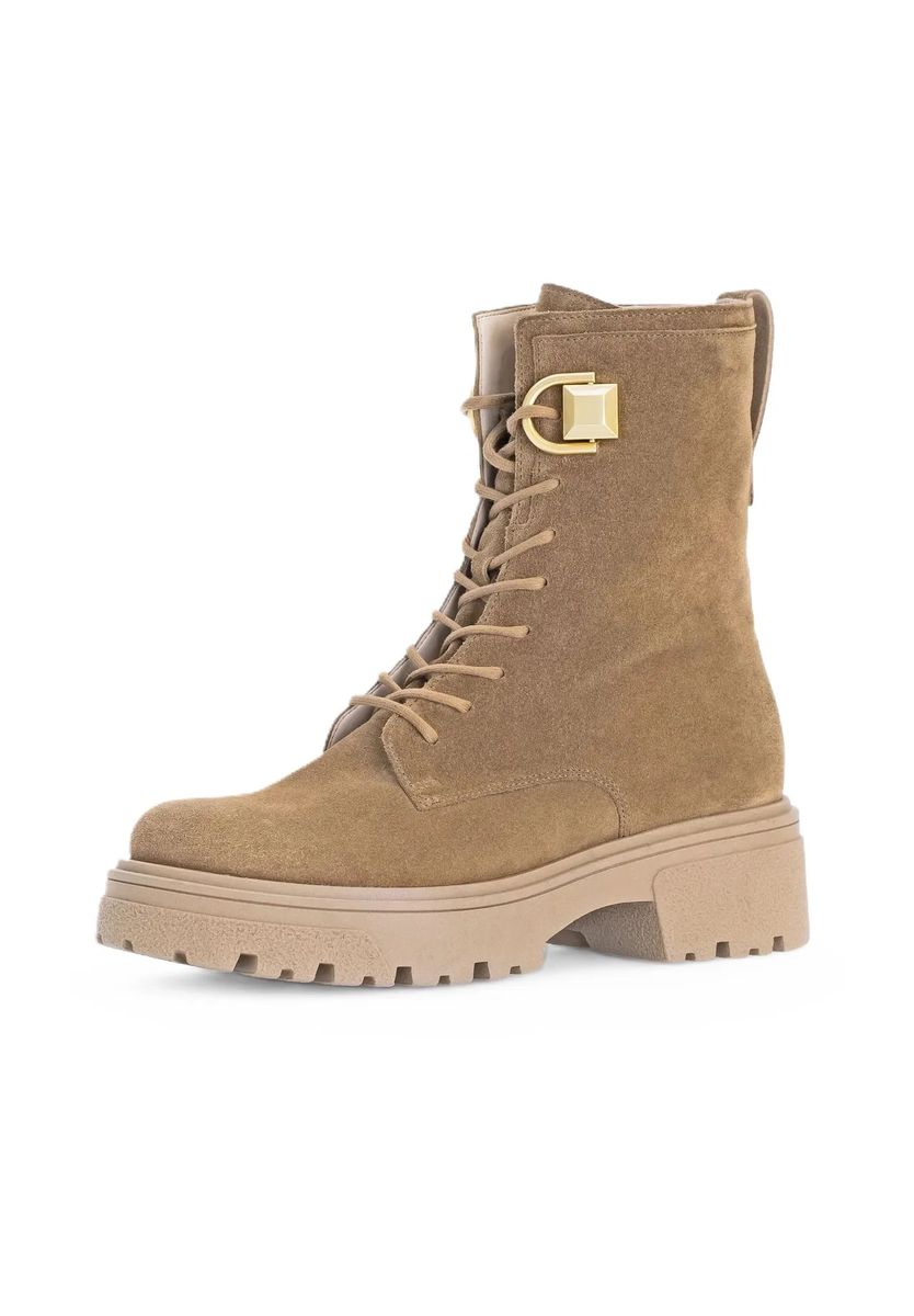 Schnürstiefeletten aus Veloursleder