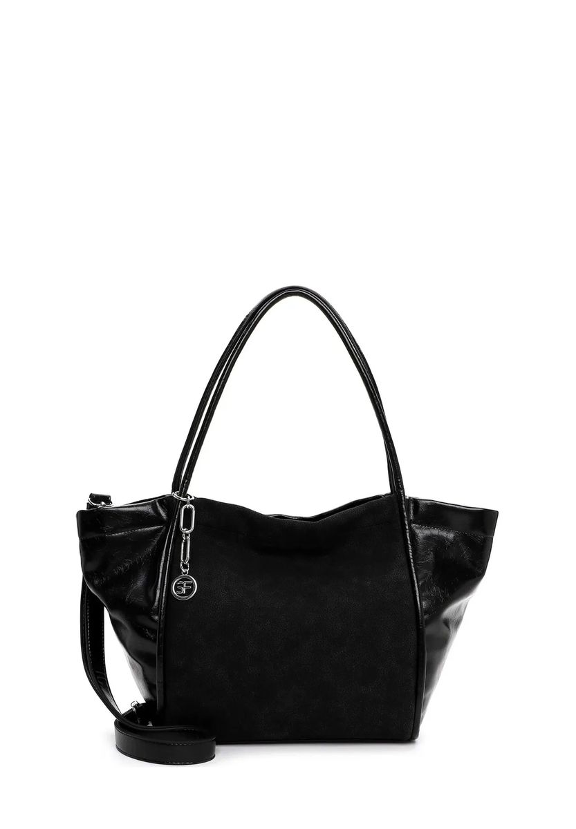 Shopper im Materialmix mit Anhänger