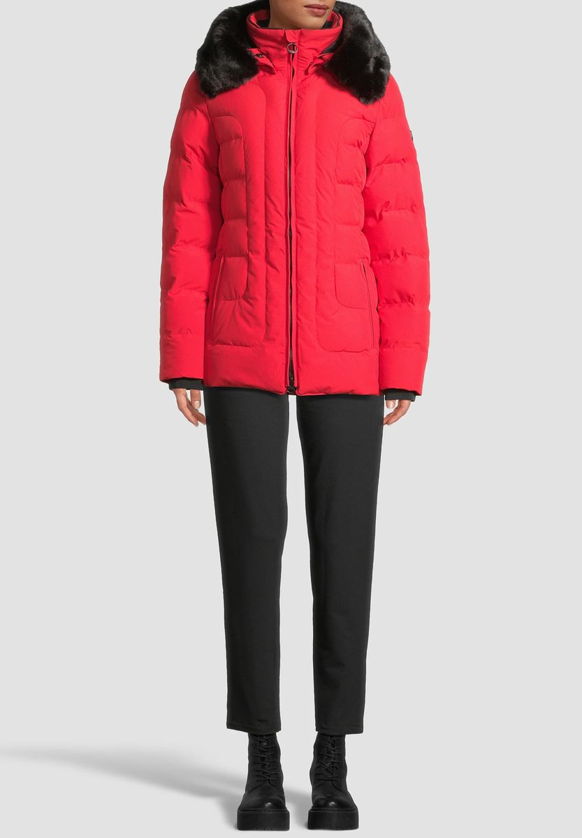 Gesteppte Winterjacke mit Kunstpelz
