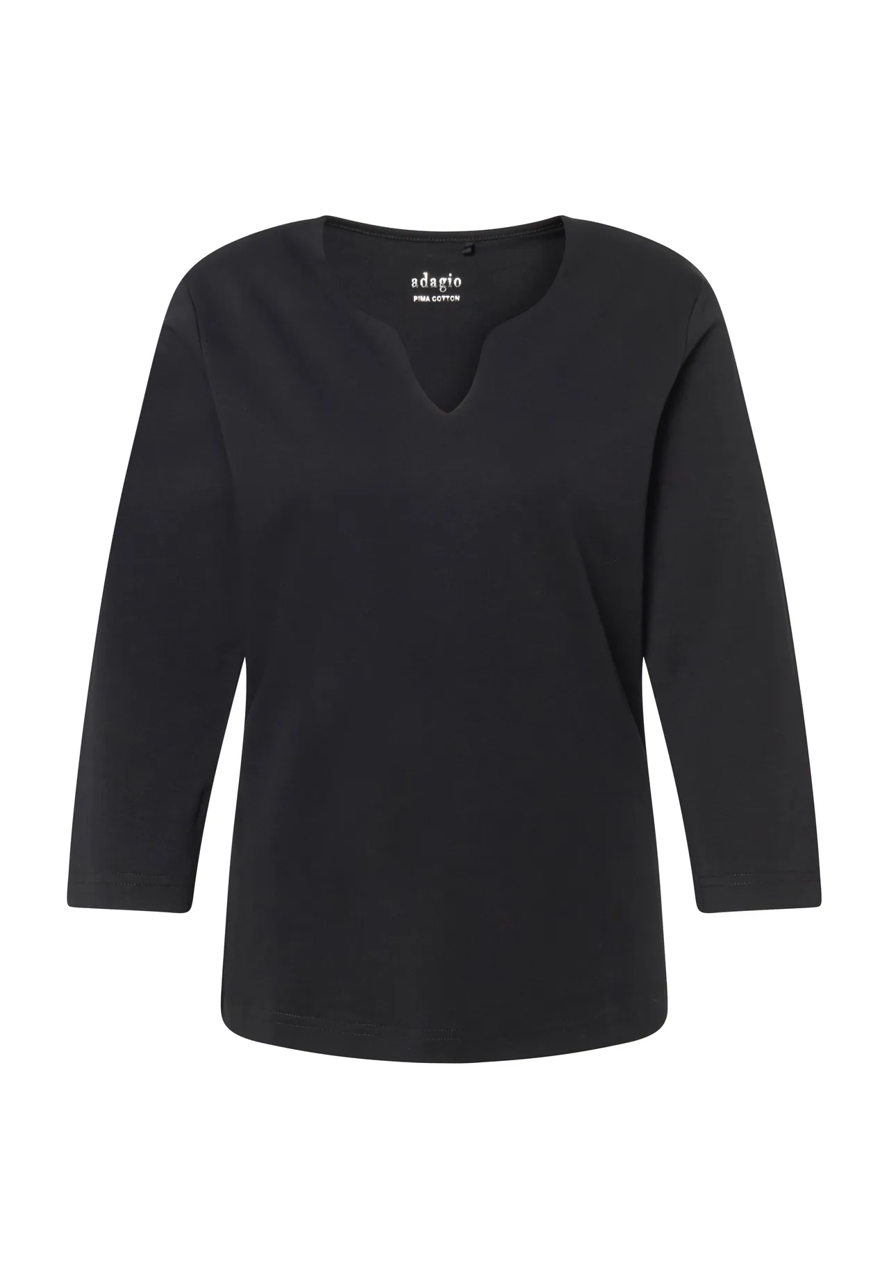 Klassisches 3/4-Arm Shirt mit Split-Neck