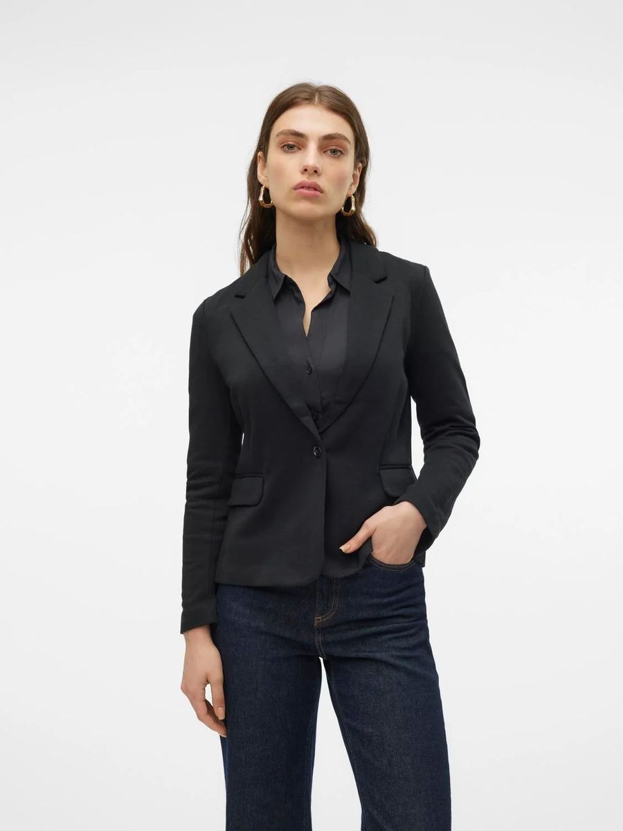 Taillierter Ein-Knopf-Blazer mit Revers